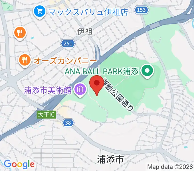 アイム・ユニバース てだこホールの地図
