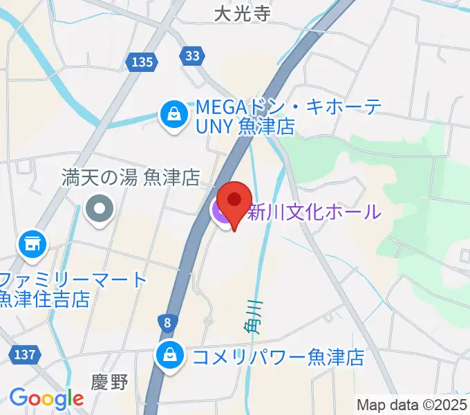 新川文化ホール ミラージュホールの地図