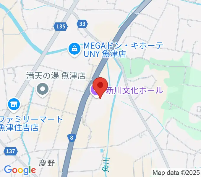 新川文化ホール ミラージュホールの地図