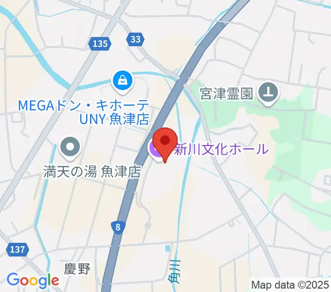新川文化ホール ミラージュホールの地図