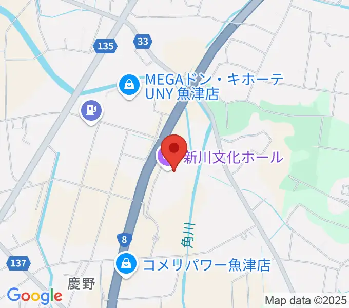 新川文化ホール ミラージュホールの地図