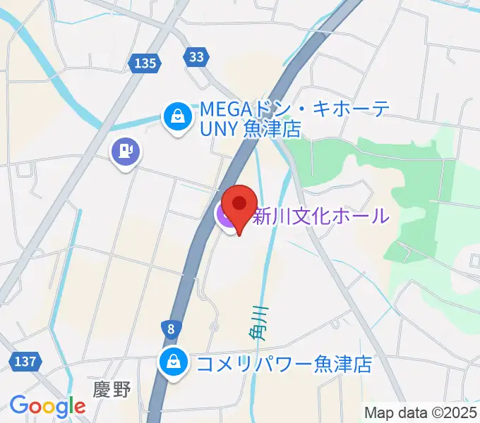 新川文化ホール ミラージュホールの地図