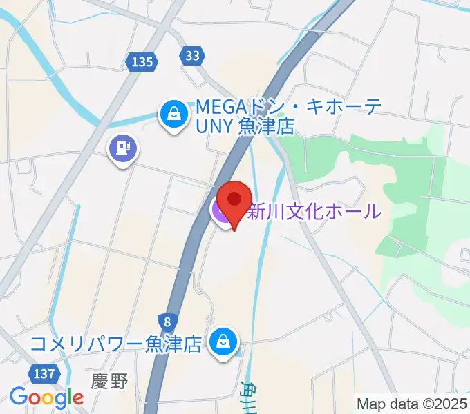 新川文化ホール ミラージュホールの地図