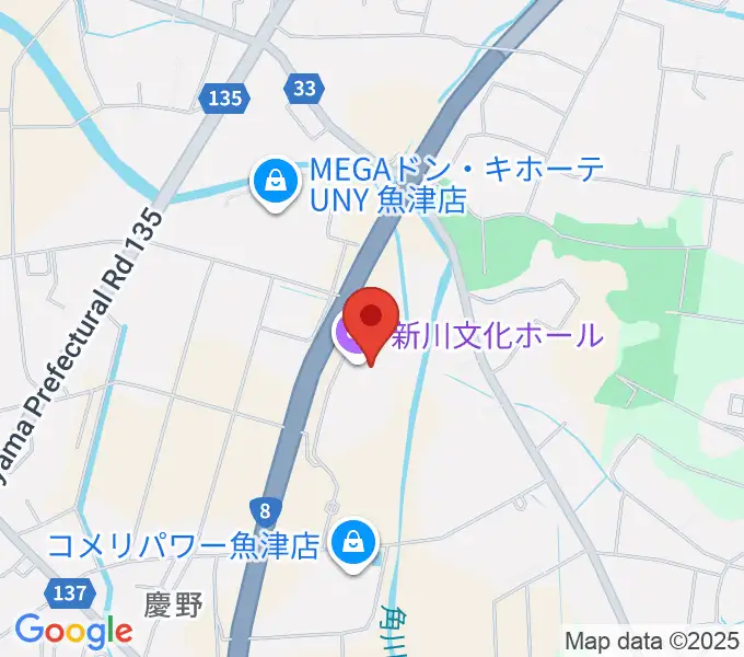 新川文化ホール ミラージュホールの地図