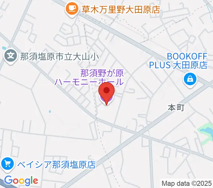 那須野が原ハーモニーホールの地図