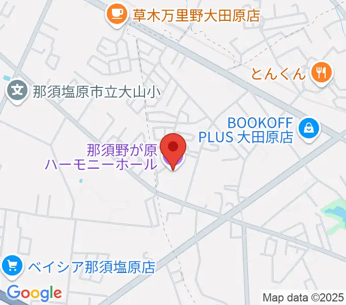 那須野が原ハーモニーホールの地図