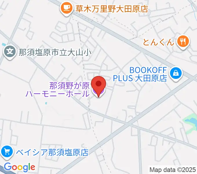 那須野が原ハーモニーホールの地図
