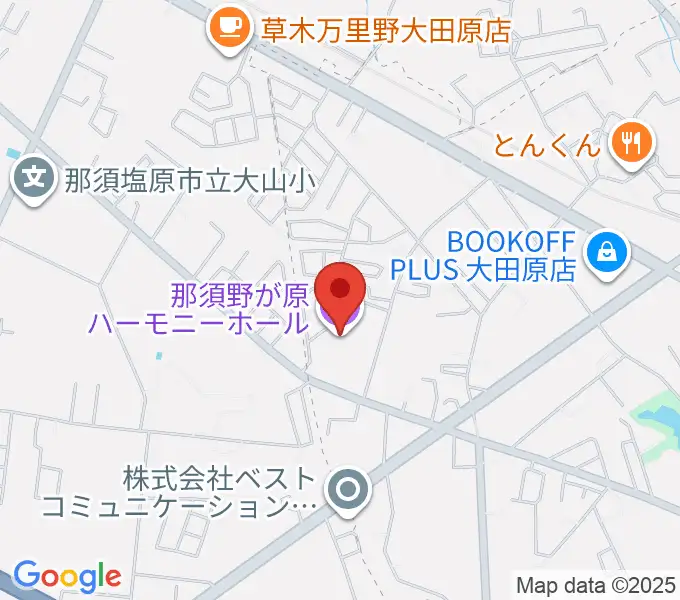 那須野が原ハーモニーホールの地図