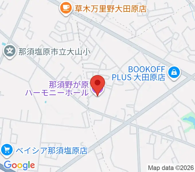 那須野が原ハーモニーホールの地図