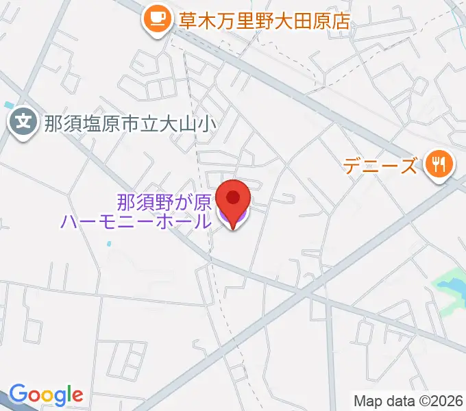 那須野が原ハーモニーホールの地図