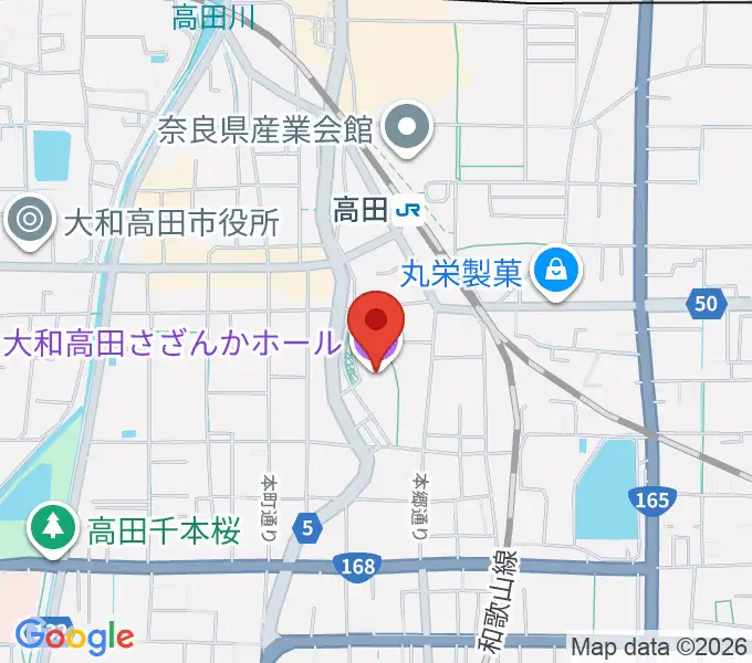 大和高田さざんかホールの地図