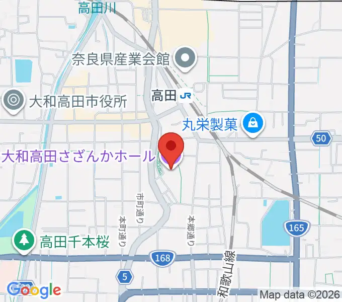 大和高田さざんかホールの地図