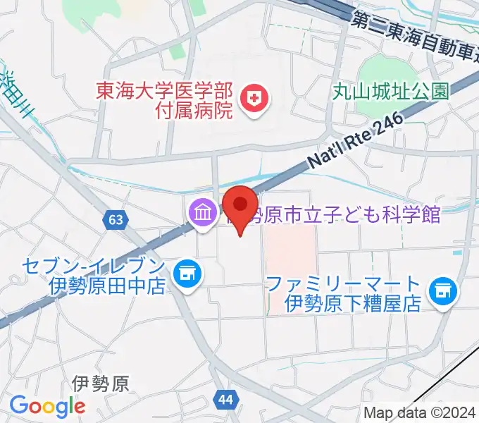 伊勢原市民文化会館の地図