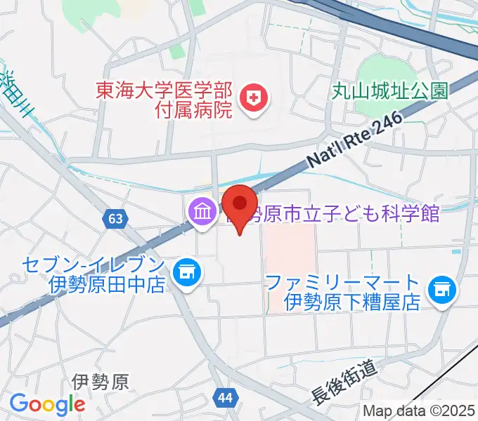 伊勢原市民文化会館の地図
