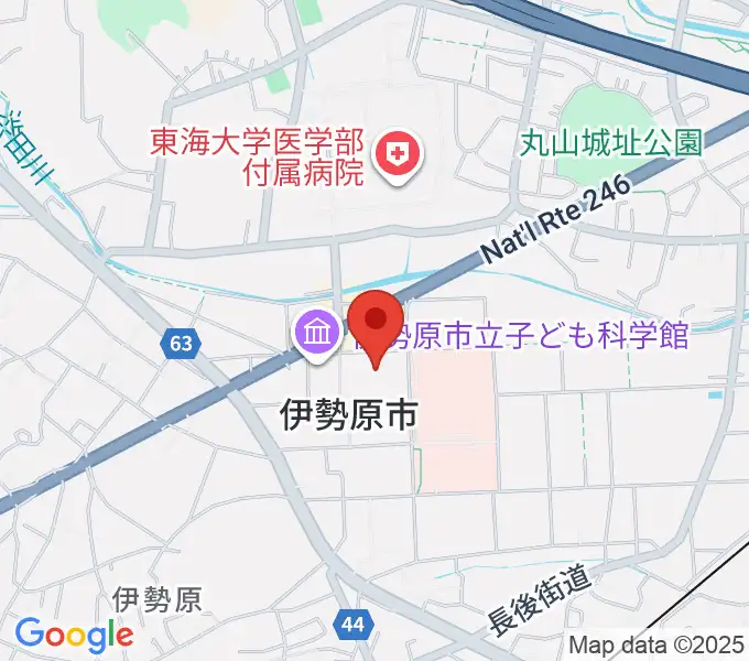 伊勢原市民文化会館の地図