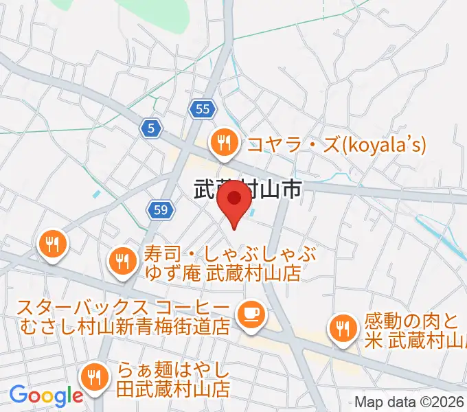 武蔵村山市民会館 さくらホールの地図