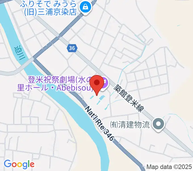 登米祝祭劇場 水の里ホール・Abebisouの地図