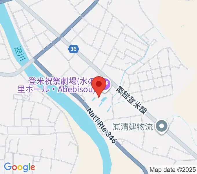 登米祝祭劇場 水の里ホール・Abebisouの地図