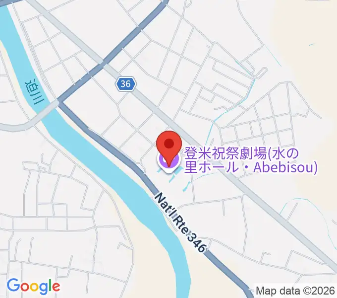 登米祝祭劇場 水の里ホール・Abebisouの地図