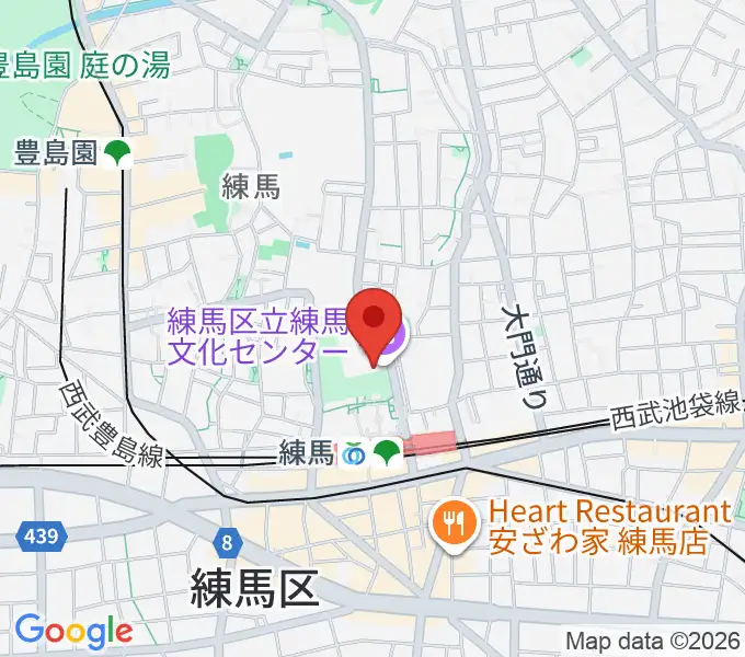 練馬文化センターの地図