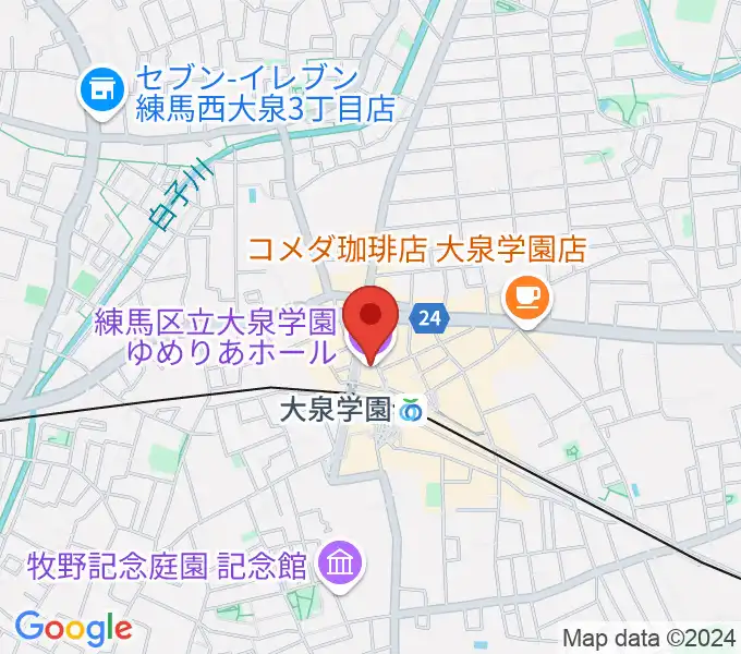 大泉学園ゆめりあホールの地図