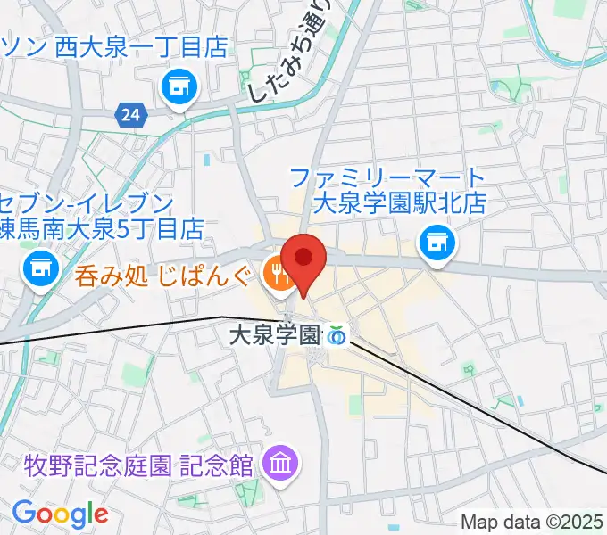 大泉学園ゆめりあホールの地図