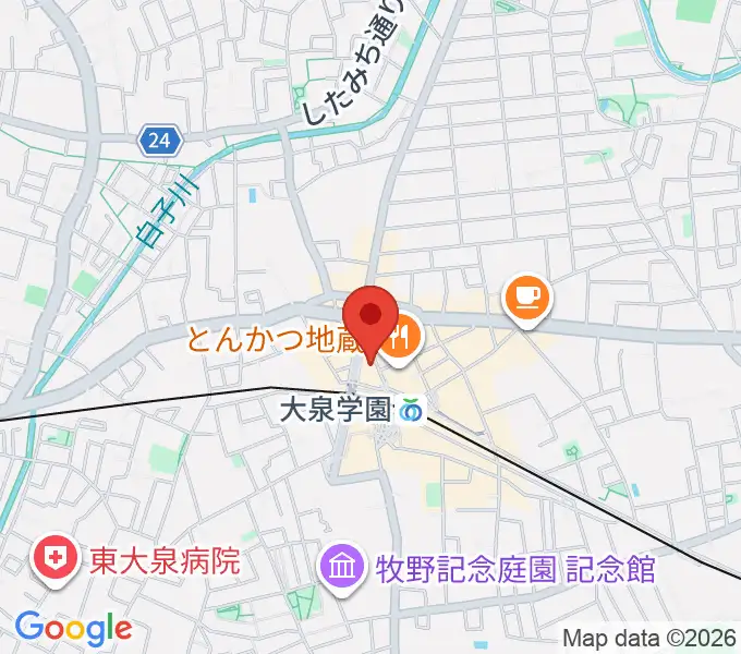 大泉学園ゆめりあホールの地図