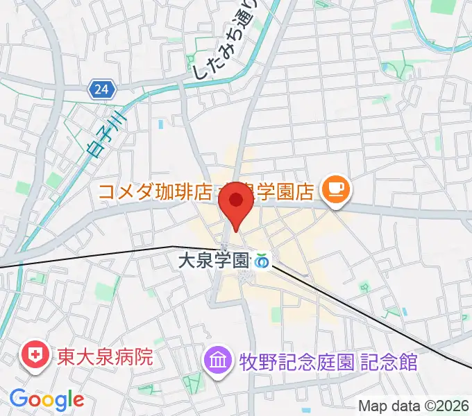 大泉学園ゆめりあホールの地図