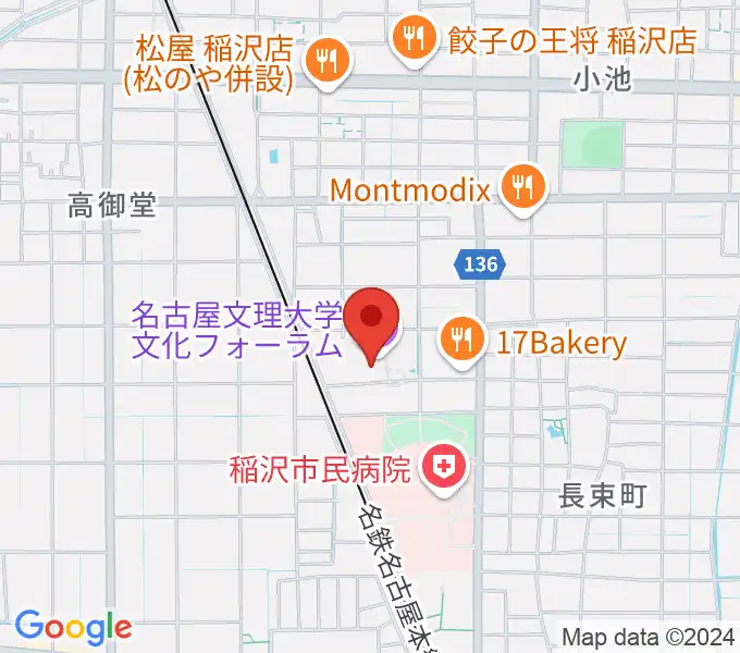 名古屋文理大学文化フォーラムの地図