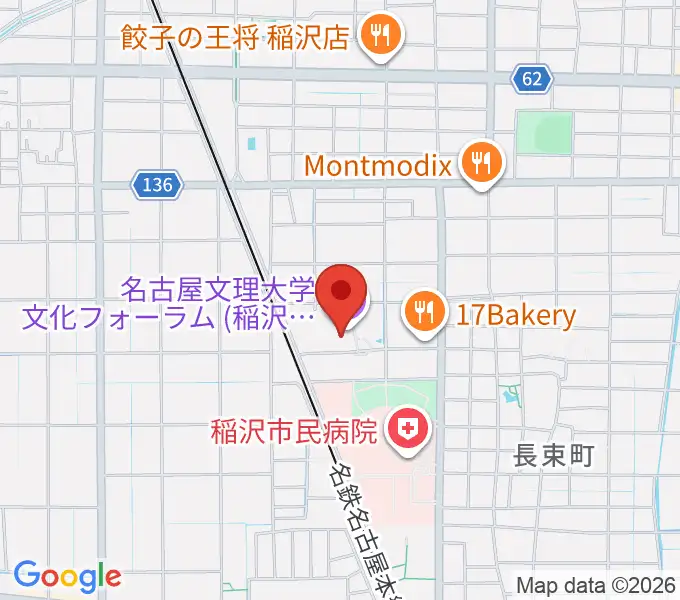 名古屋文理大学文化フォーラムの地図
