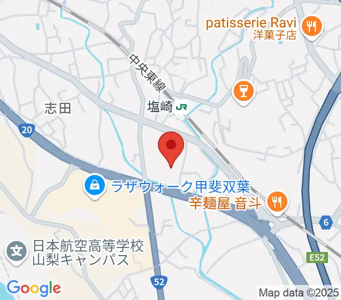 甲斐市双葉ふれあい文化館の地図