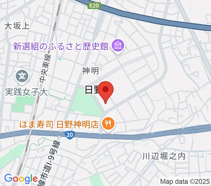 ひの煉瓦ホールの地図