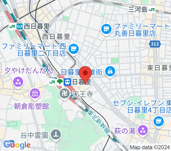 日暮里サニーホールの地図