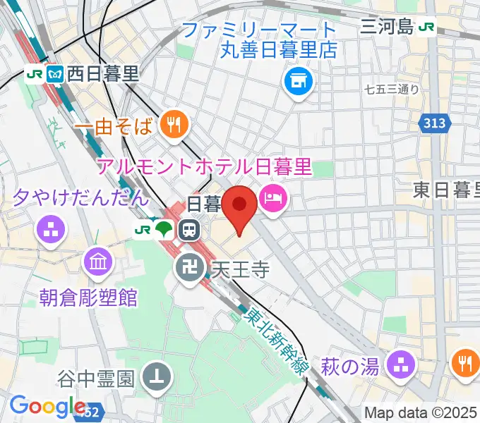 日暮里サニーホールの地図