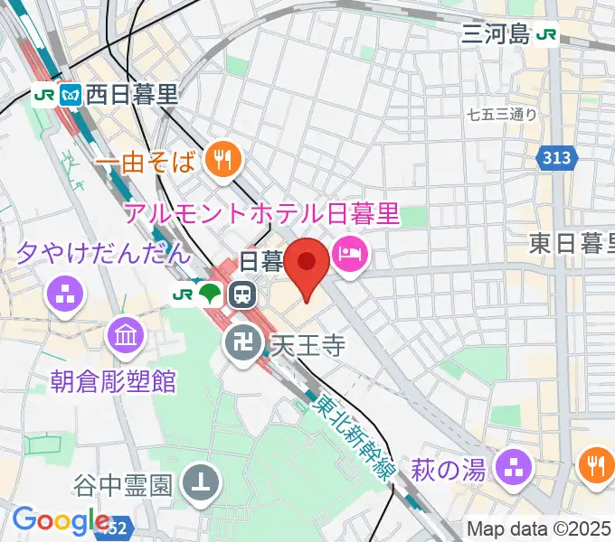 日暮里サニーホールの地図