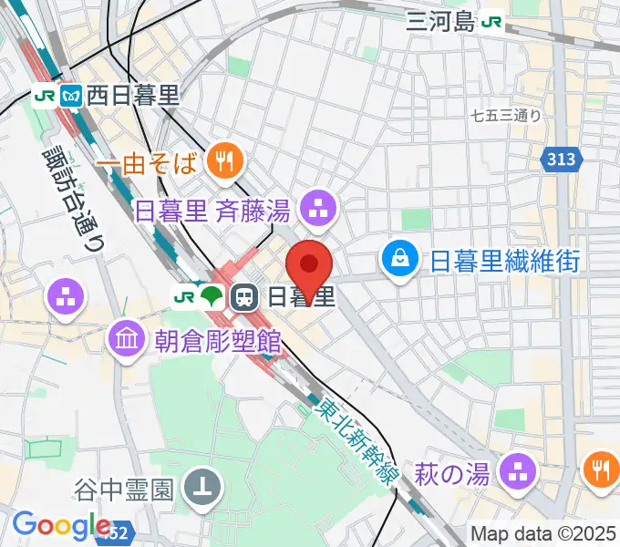 日暮里サニーホールの地図