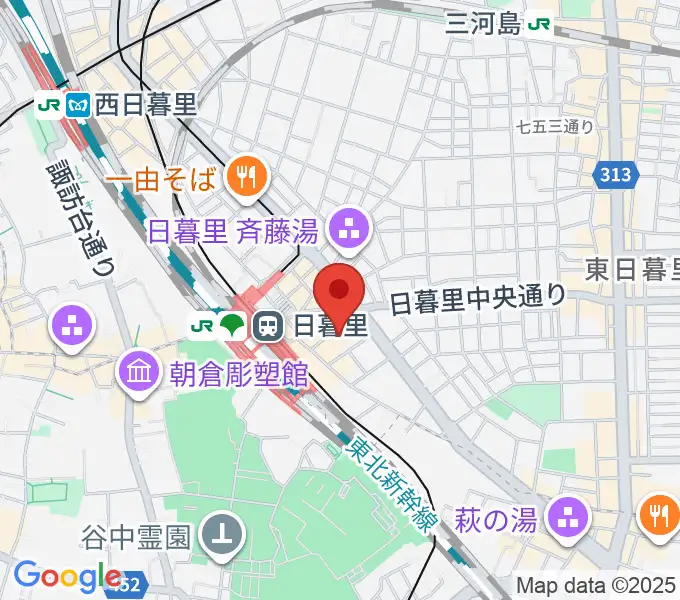 日暮里サニーホールの地図