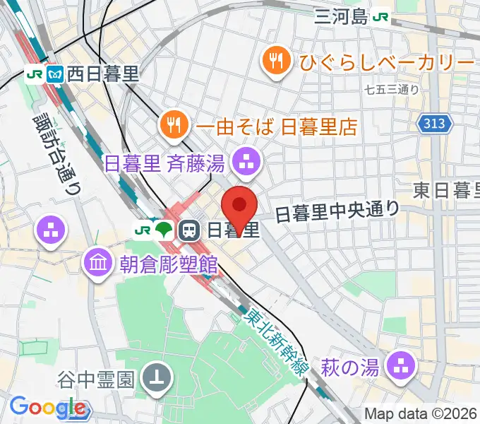 日暮里サニーホールの地図