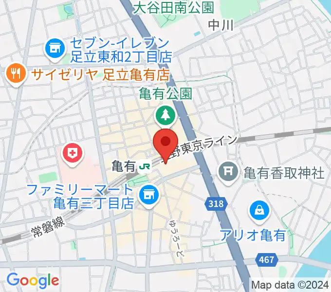 かめありリリオホールの地図