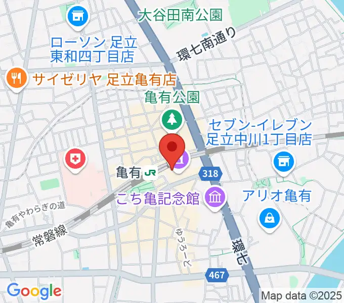 かめありリリオホールの地図