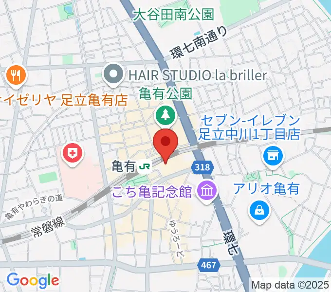 かめありリリオホールの地図
