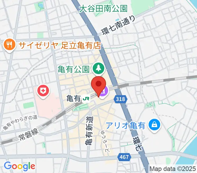 かめありリリオホールの地図