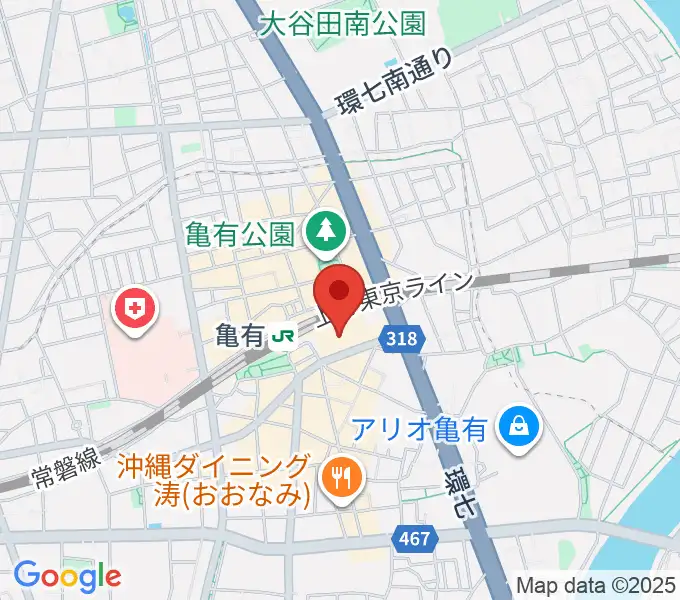 かめありリリオホールの地図