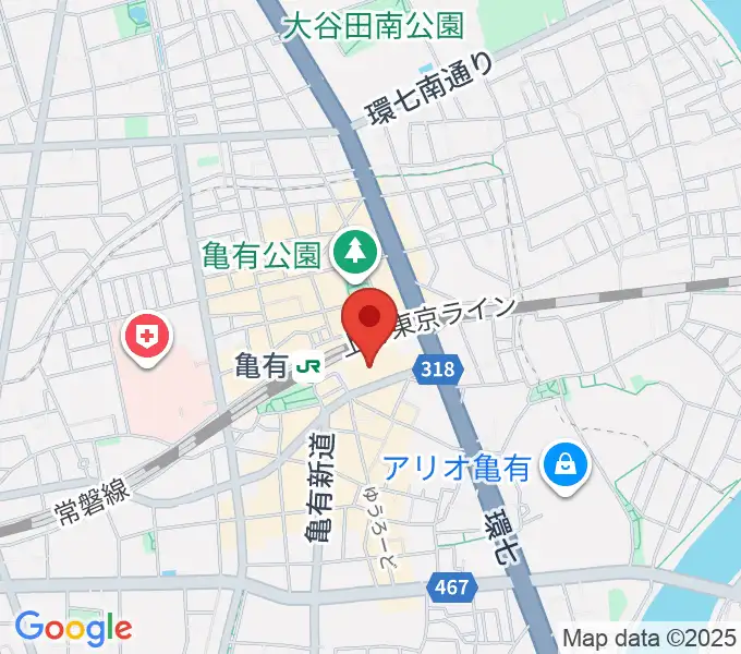 かめありリリオホールの地図