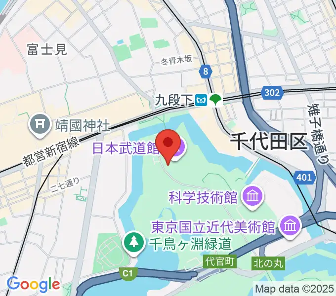 日本武道館の地図