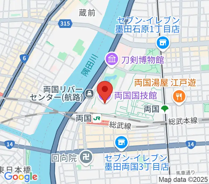 両国国技館の地図