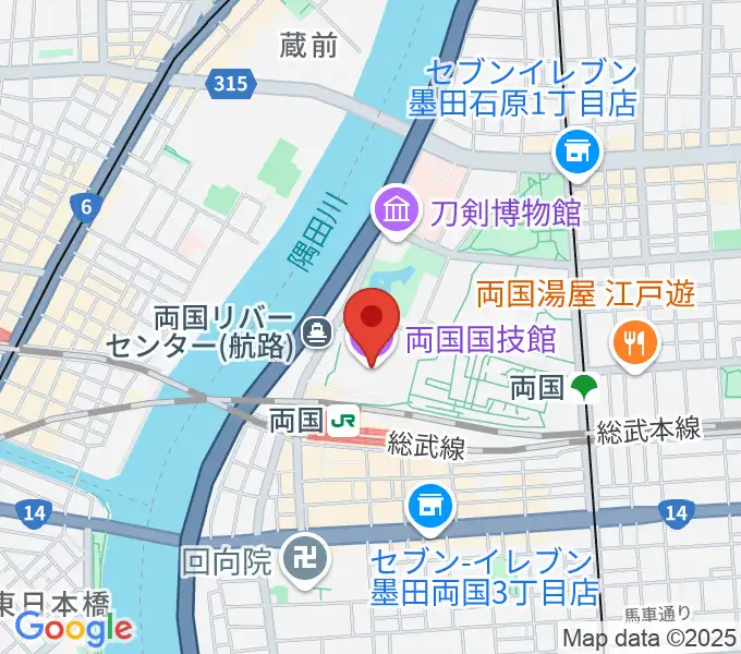 両国国技館の地図