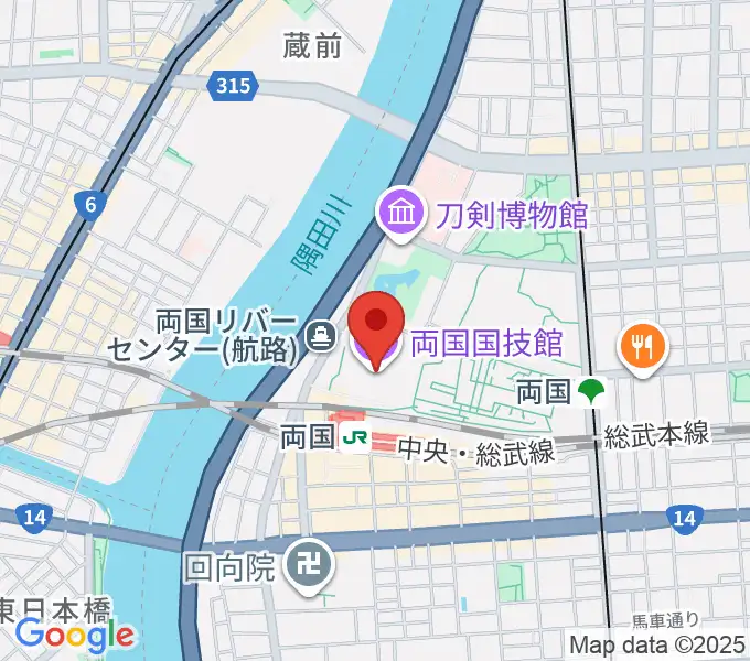 両国国技館の地図
