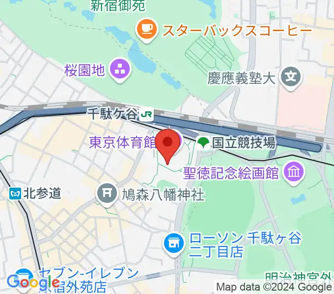 東京体育館の地図