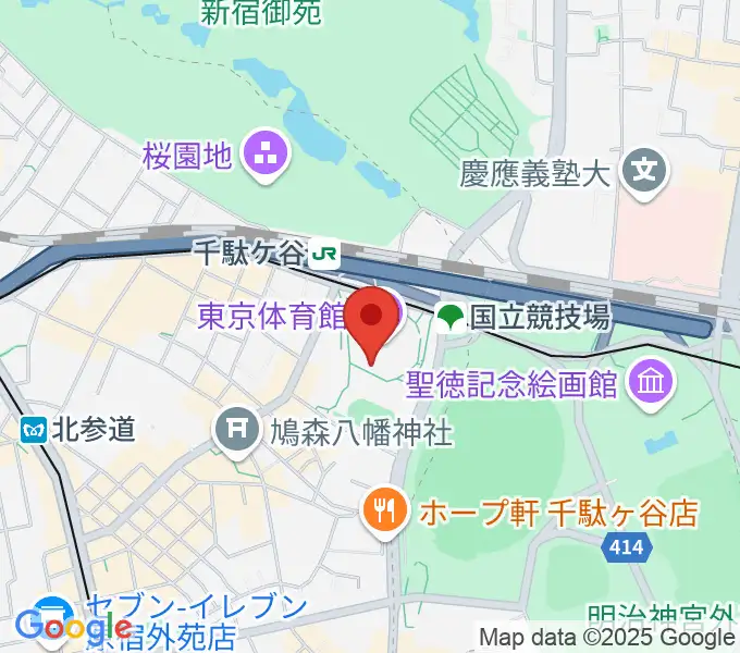 東京体育館の地図